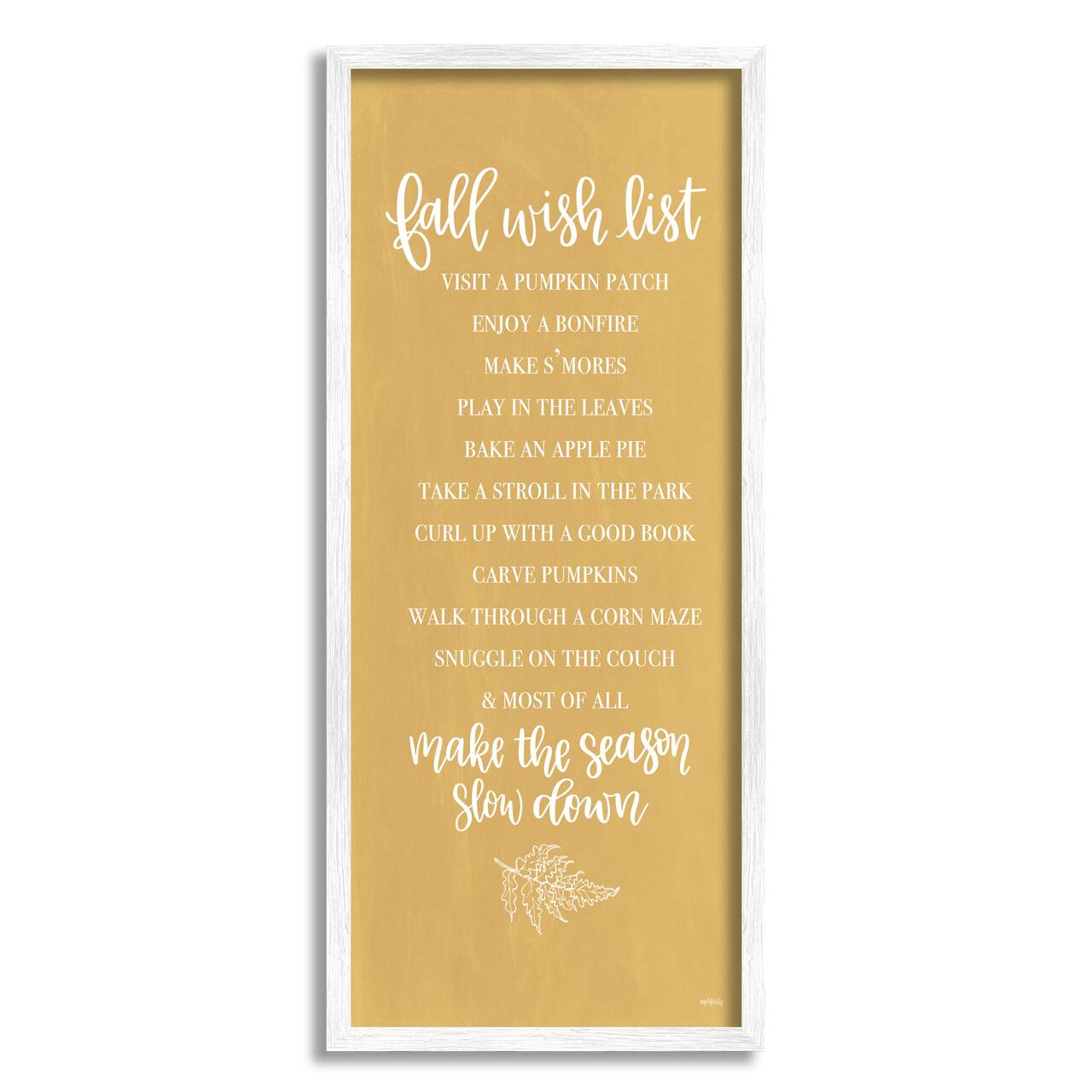 Stupell Industries Tan Fall Wish List Framed Giclee Art